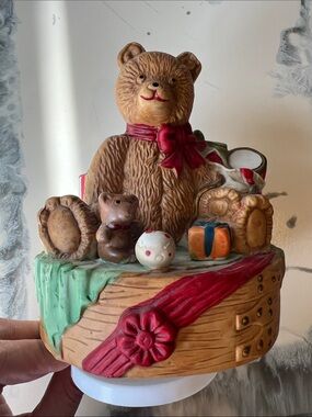 Vintage Christmas Bear Music Box – Plays “Jingle Bells”
